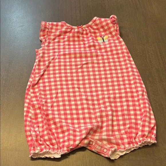 Pink Gingham Baby Romper #466 - Picture 1 of 2